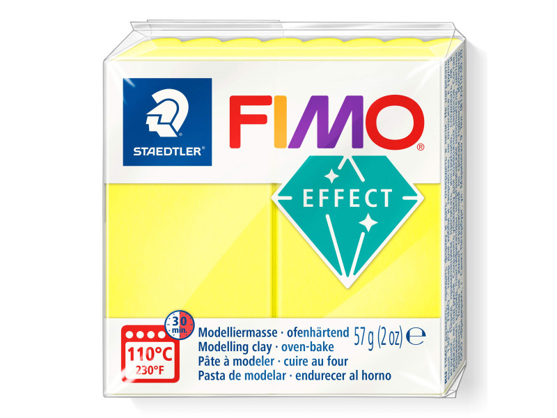 FIMO EFFECT Pâte à modeler, cuisson au four, jaune fluo