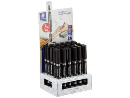 STAEDTLER Lumocolor Marqueur permanent duo, présentoir de 30