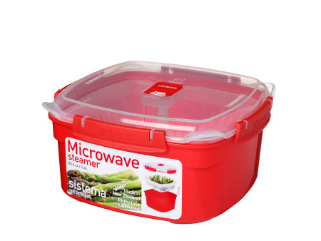 Sistema Boîte pour micro-ondes MEDIUM STEAMER, 2,4 l, rouge