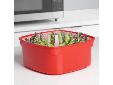 Sistema Boîte pour micro-ondes MEDIUM STEAMER, 2,4 l, rouge