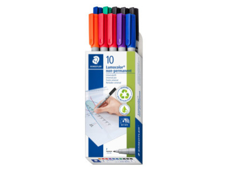 STAEDTLER Marqueur non-permanent 316F Lumocolor, étui de 10