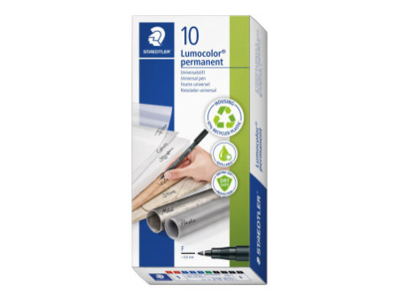 STAEDTLER Marqueur permanent 318F Lumocolor, étui de 10