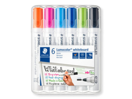 STAEDTLER Marqueur tableau blanc 351 Lumocolor, étui de 6