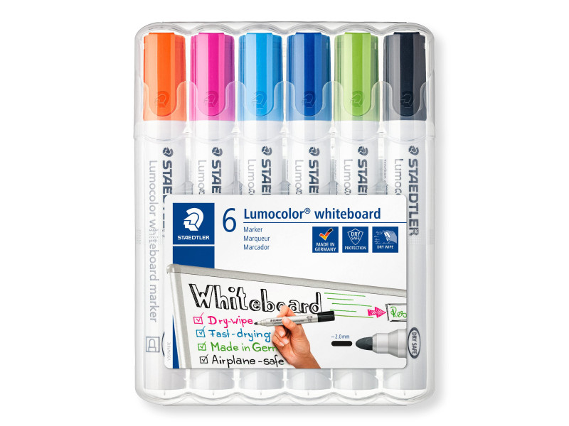 STAEDTLER Marqueur tableau blanc 351 Lumocolor, étui de 6