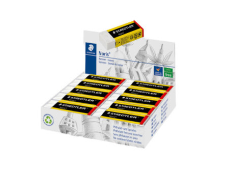 STAEDTLER Gomme plastique Noris, blanc, présentoir de 20