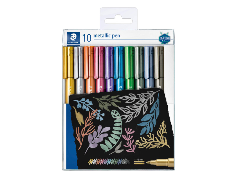 STAEDTLER Marqueur permanent Metallic, pointe ronde, étui 10