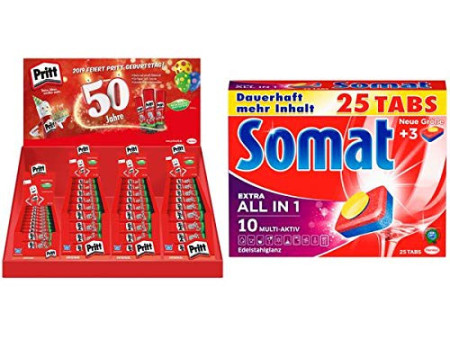 Pritt Bâton de colle, présentoir de 97 + pastilles SOMAT