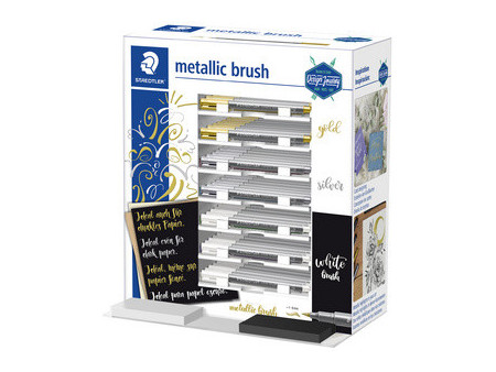 STAEDTLER Feutre pinceau metallic brush, présentoir de 70
