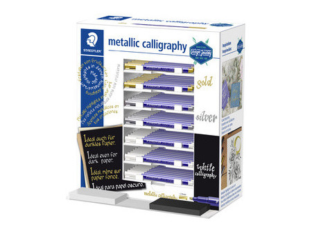 STAEDTLER Marqueur permanent metallic calligraphy,présentoir