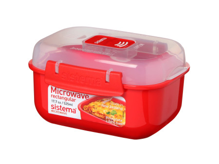 Sistema Boîte pour micro-ondes RECTANGULAR, 525 ml, rouge