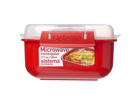 Sistema Boîte pour micro-ondes RECTANGULAR, 525 ml, rouge
