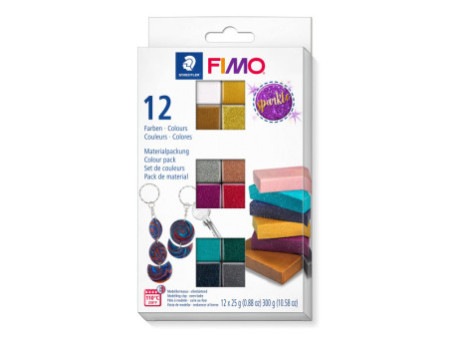 FIMO Set de pâte à modeler 'sparkle', set de 12