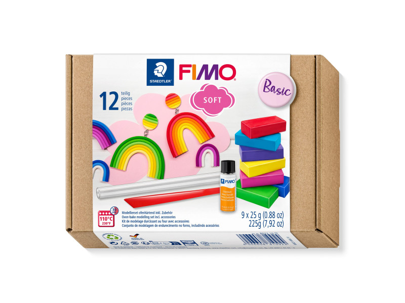 FIMO SOFT Kit de pâte à modeler 'Basic', 12 pièces