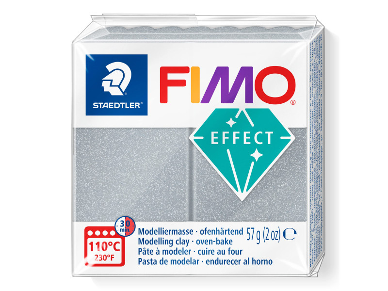FIMO Pâte à modeler EFFECT, argent métallisé, 57 g