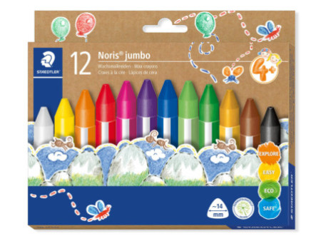 STAEDTLER Craie à la cire Noris jumbo, étui carton de 12