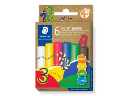 STAEDTLER Pâte à modeler plastiline Noris jumbo, 6 couleurs