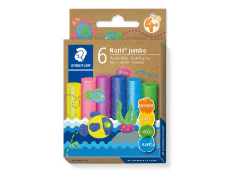 STAEDTLER Pâte à modeler plastiline Noris jumbo, 6 couleurs