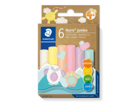 STAEDTLER Pâte à modeler plastiline Noris jumbo, 6 couleurs