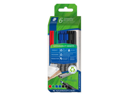 STAEDTLER Lumocolor Marqueur permanent 318F, boite de 6