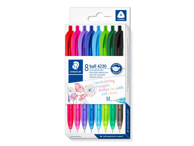 STAEDTLER Stylo à bille rétractable ball 4230 M, étui de 8
