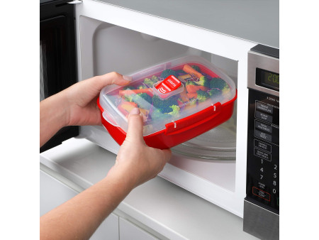 Sistema Boîte pour micro-ondes RECTANGULAR, 1,25 l, rouge