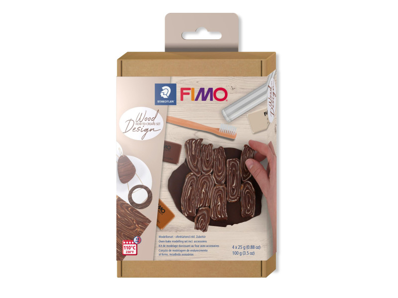 FIMO SOFT Kit de pâte à modeler Wood Design, à cuire au four