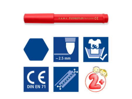 STAEDTLER Feutre Noris junior, étui carton de 6