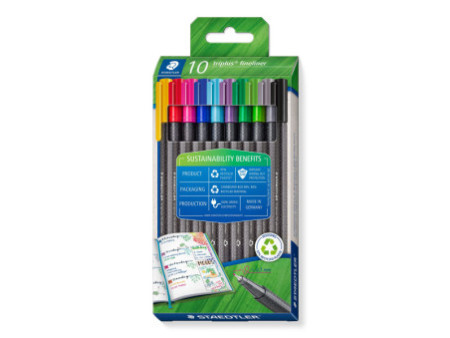 STAEDTLER Fineliner triplus Eco+ Edition, étui carton de 10
