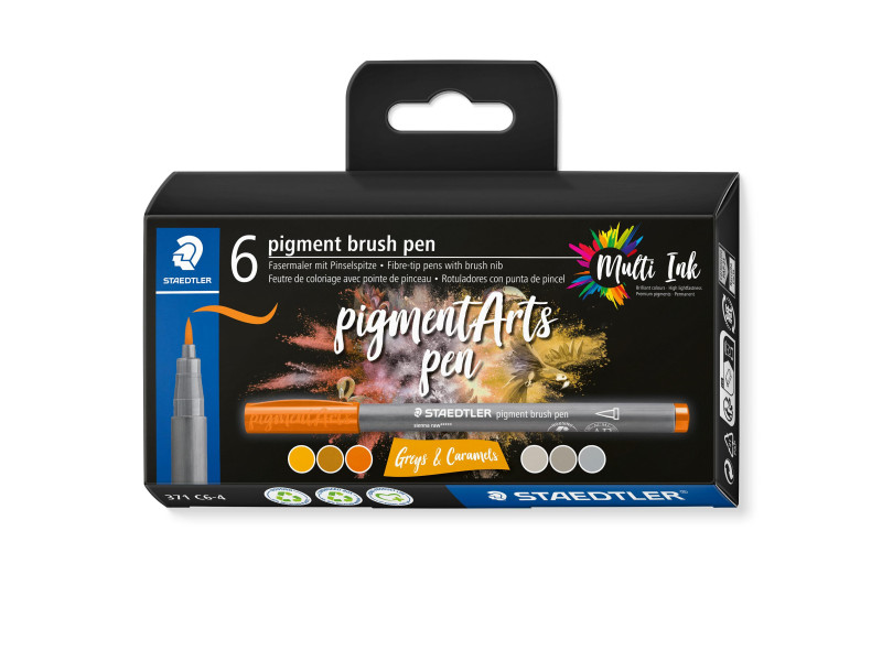 STAEDTLER Feutre pigment brush pen 'Greys & Caramels'
