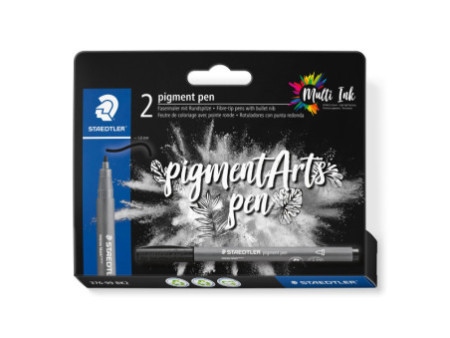 STAEDTLER Feutre pigment pen, noir, étui carton de 2