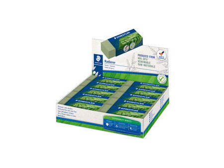 STAEDTLER Gomme, 43 x 19 x 13 mm, vert olive, présentoir 30