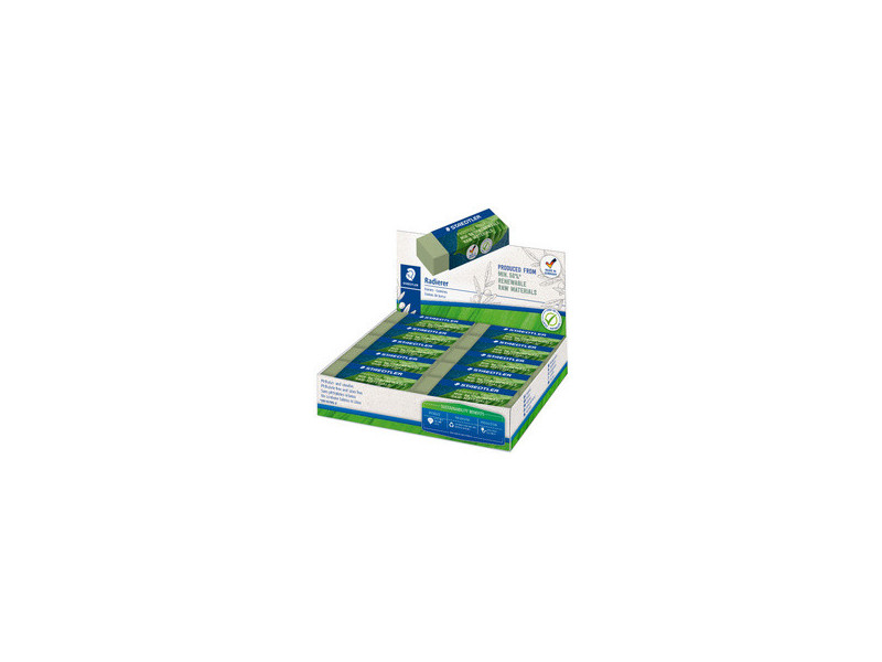 STAEDTLER Gomme, 43 x 19 x 13 mm, vert olive, présentoir 30