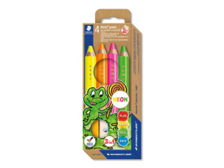 STAEDTLER Crayon de couleur Noris junior FLUO, étui de 4