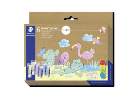 STAEDTLER Peinture doigts Noris junior PASTEL, carton de 6