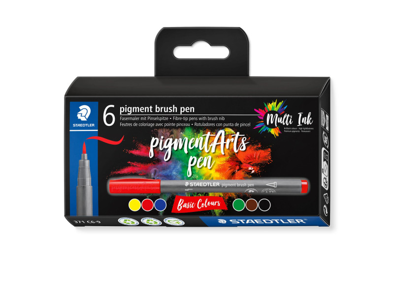 STAEDTLER Feutre pigment brush pen 'Basic Colours'