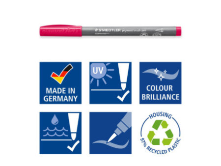 STAEDTLER Feutre pigment brush pen 'Cool Colours'