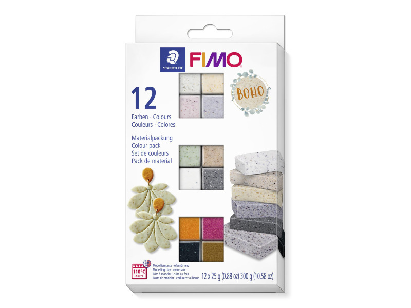 FIMO Kit de pâte à modeler EFFECT 'Boho Colours', kit de 12