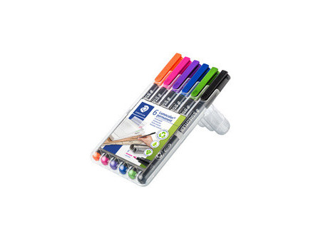 STAEDTLER Marqueur permanent 318F Lumocolor, étui de 4, noir