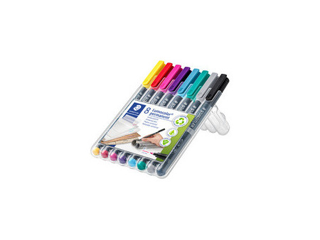 STAEDTLER Marqueur permanent 318F Lumocolor, étui de 4, noir