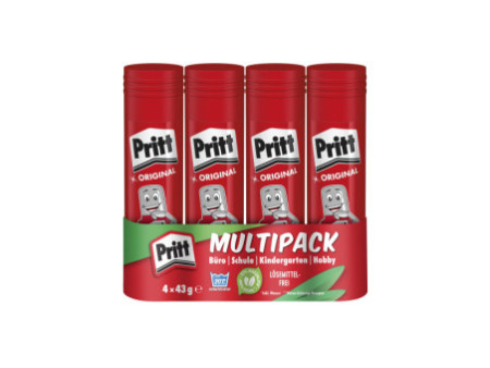 Pritt Bâton de colle 4 x 43 g, pack économique, sans solvant