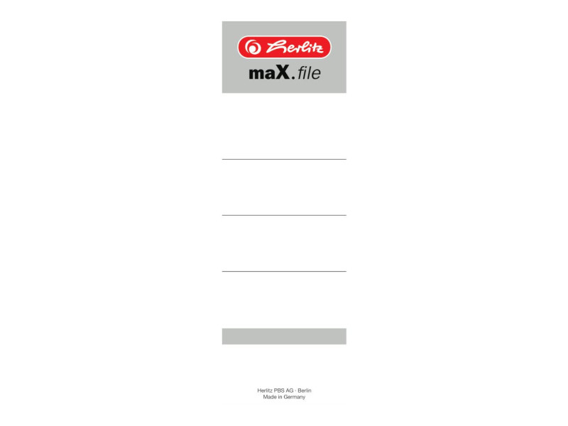 herlitz Etiquette de dos pour classeur maX.file, 60 x 190 mm