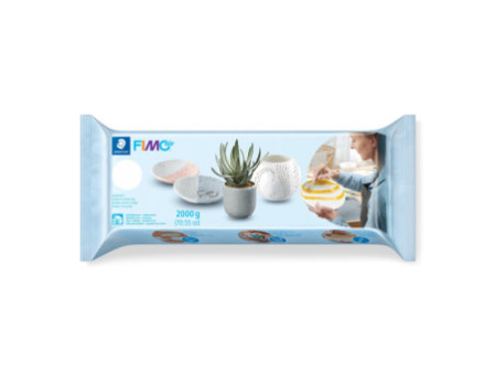 FIMO air Pâte à modeler, durcit à l'air, 2.000 g, blanc
