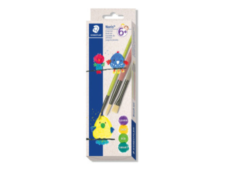 STAEDTLER Set pinceaux à poils synthétiques Noris, 3 pièces