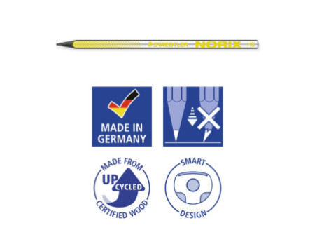 STAEDTLER Crayon de papier NORIX, HB, blister de 3