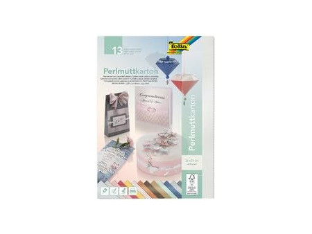 folia Carton nacré, (L)250 x (H)350 mm, 13 feuilles