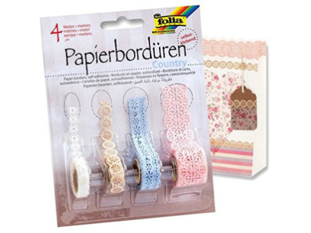folia Bordure en papier 'Country', autocollant, assorti