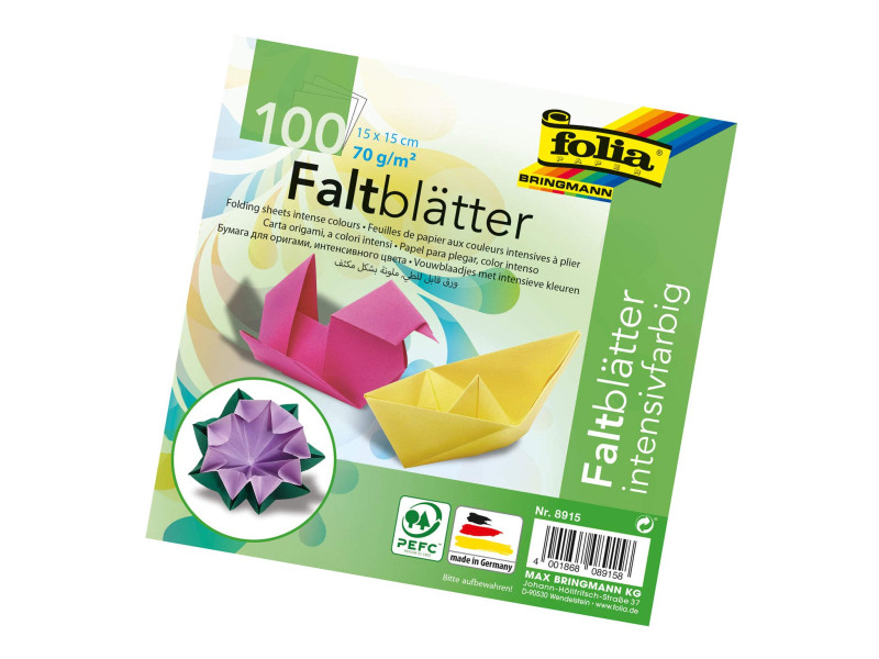 folia Papier à plier, 150 x 150 mm, 70 g/m2, 100 feuilles