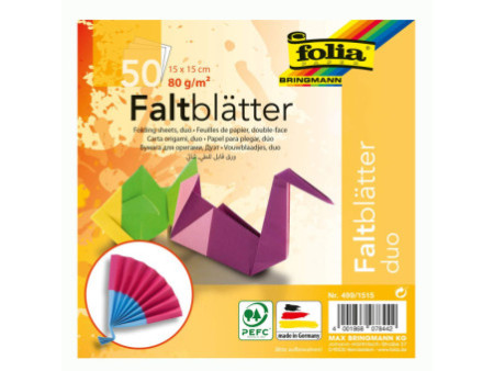 folia Feuille à plier 'DUO', 150 x 150 mm, 50 feuilles