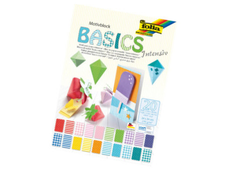 folia Bloc en papier à motifs 'Basic Intensiv', 240 x 340 mm