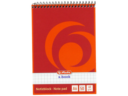 herlitz Bloc-notes à spirale x.book, A6, 50 pages